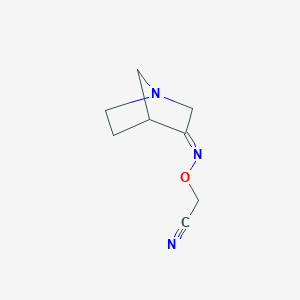 molecular formula C8H11N3O B13798688 Acetonitrile,[(1-azabicyclo[2.2.1]hept-3-ylideneamino)oxy]- 