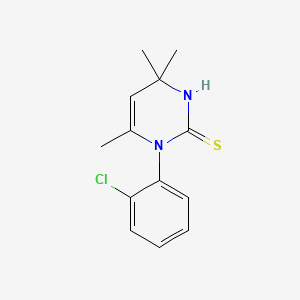 molecular formula C13H15ClN2S B13798731 2(1H)-Pyrimidinethione, 1-(o-chlorophenyl)-3,4-dihydro-4,4,6-trimethyl- CAS No. 58913-87-4