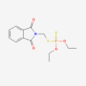 molecular formula C13H16NO4PS2 B13798761 2-(Diethoxyphosphinothioylsulfanylmethyl)isoindole-1,3-dione CAS No. 6119-96-6