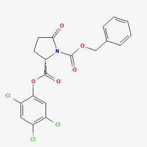 molecular formula C19H14Cl3NO5 B13798816 1-O-benzyl 2-O-(2,4,5-trichlorophenyl) (2S)-5-oxopyrrolidine-1,2-dicarboxylate 