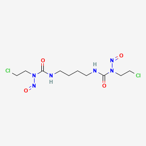 molecular formula C10H18Cl2N6O4 B13798821 Urea, 1,1'-tetramethylenebis(3-(2-chloroethyl)-3-nitroso- CAS No. 60784-43-2