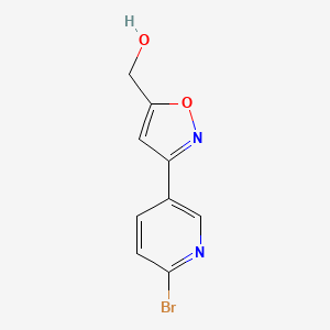 molecular formula C9H7BrN2O2 B1379883 [3-(6-Bromopyridin-3-yl)-1,2-oxazol-5-yl]methanol CAS No. 1199773-76-6