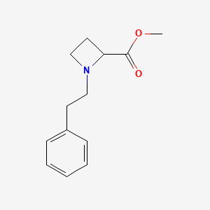 molecular formula C13H17NO2 B13798868 Methyl 1-(2-phenylethyl)-2-azetidinecarboxylate CAS No. 62664-91-9