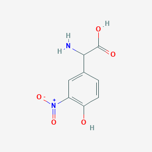 molecular formula C8H8N2O5 B137989 2-Amino-2-(4-hydroxy-3-nitrophenyl)acetic acid CAS No. 132203-87-3