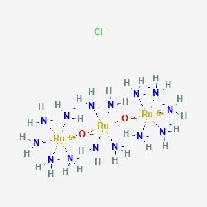 molecular formula ClH28N14O2Ru3-9 B13798944 Tetradecaamminedi-mu-oxotriruthenium(6+)hexachloride 