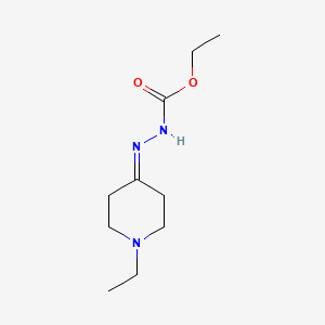 molecular formula C10H19N3O2 B13798952 ethyl N-[(1-ethylpiperidin-4-ylidene)amino]carbamate CAS No. 551926-60-4