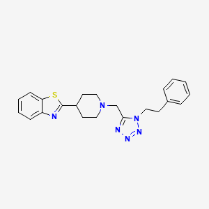 molecular formula C22H24N6S B13798959 2-(1-{[1-(2-Phenylethyl)-1H-tetrazol-5-yl]methyl}-4-piperidinyl)-1,3-benzothiazole 
