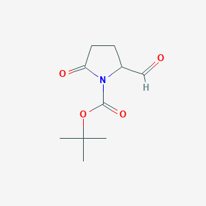 molecular formula C10H15NO4 B1379898 tert-Butyl 2-formyl-5-oxopyrrolidine-1-carboxylate CAS No. 1824535-88-7