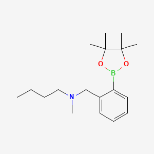 molecular formula C18H30BNO2 B1379916 Butyl(methyl){[2-(tetramethyl-1,3,2-dioxaborolan-2-yl)phenyl]methyl}amine CAS No. 2246485-99-2