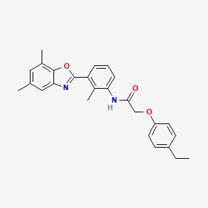 molecular formula C26H26N2O3 B13799175 N-[3-(5,7-dimethyl-1,3-benzoxazol-2-yl)-2-methylphenyl]-2-(4-ethylphenoxy)acetamide 
