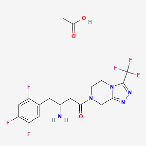 3-amino-1-[3-(trifluoromethyl)-5H,6H,7H,8H-[1,2,4]triazolo[4,3-a]pyrazin-7-yl]-4-(2,4,5-trifluorophenyl)butan-1-one, acetic acid