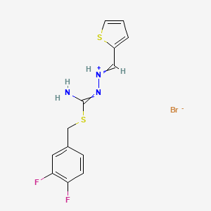 [[Amino-[(3,4-difluorophenyl)methylsulfanyl]methylidene]amino]-(thiophen-2-ylmethylidene)azanium;bromide