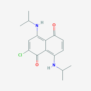 molecular formula C16H19ClN2O2 B137993 2-Chloro-4,8-bis(propan-2-ylamino)naphthalene-1,5-dione CAS No. 135790-39-5