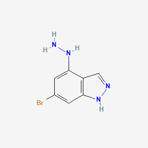 molecular formula C7H7BrN4 B1379930 6-溴-4-肼基-1H-吲唑 CAS No. 1420800-26-5
