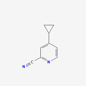 molecular formula C9H8N2 B1379931 4-Cyclopropylpyridine-2-carbonitrile CAS No. 1333414-24-6