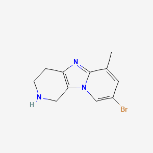 molecular formula C11H12BrN3 B1379932 12-Bromo-10-methyl-1,4,8-triazatricyclo[7.4.0.0,2,7]trideca-2(7),8,10,12-tetraene CAS No. 1461714-78-2