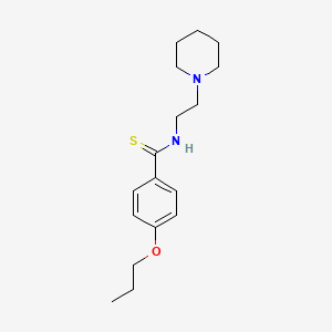 molecular formula C17H26N2OS B13799337 N-(2-piperidin-1-ylethyl)-4-propoxybenzenecarbothioamide CAS No. 69353-31-7
