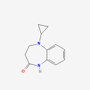 molecular formula C12H14N2O B1379936 5-cyclopropyl-2,3,4,5-tetrahydro-1H-1,5-benzodiazepin-2-one CAS No. 1461713-59-6