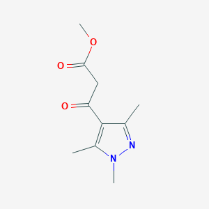 molecular formula C10H14N2O3 B1379938 methyl 3-oxo-3-(trimethyl-1H-pyrazol-4-yl)propanoate CAS No. 1541359-51-6