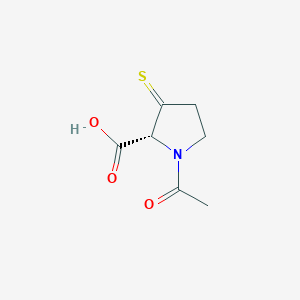 molecular formula C7H9NO3S B13799446 N-acetyl-3-thioxo-proline 