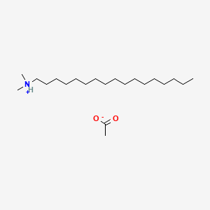 molecular formula C19H41N.C2H4O2<br>C21H45NO2 B13799508 Heptadecyldimethylammonium acetate CAS No. 65059-85-0