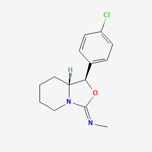 molecular formula C14H17ClN2O B13799541 trans-1-(p-Chlorophenyl)-3-methyliminohexahydro-3H-oxazolo(3,4-a)pyridine CAS No. 75343-71-4