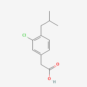molecular formula C12H15ClO2 B13799645 Acetic acid, (3-chloro-4-isobutylphenyl)- CAS No. 58880-42-5