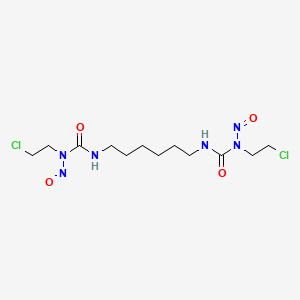 molecular formula C12H22Cl2N6O4 B13799652 Urea, 1,1'-hexamethylenebis(3-(2-chloroethyl)-3-nitroso- CAS No. 60784-45-4