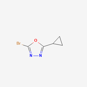 molecular formula C5H5BrN2O B1379970 2-Bromo-5-cyclopropyl-1,3,4-oxadiazole CAS No. 1368940-10-6