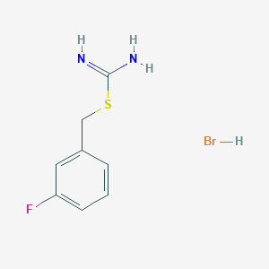 molecular formula C8H10BrFN2S B1379979 {[(3-Fluorophenyl)methyl]sulfanyl}methanimidamide hydrobromide CAS No. 1326815-42-2