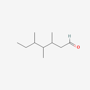 molecular formula C10H20O B13799802 3,4,5-Trimethylheptanal 