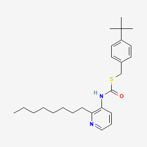 molecular formula C25H36N2OS B13799813 S-((4-(1,1-Dimethylethyl)phenyl)methyl) O-octyl 3-pyridinylcarbonimidothioate CAS No. 51308-71-5