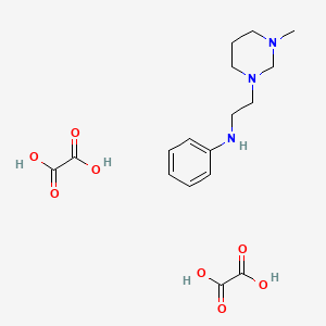 molecular formula C17H25N3O8 B13799860 N-[2-(3-methyl-1,3-diazinan-1-yl)ethyl]aniline;oxalic acid CAS No. 77869-59-1