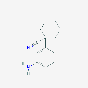 molecular formula C13H16N2 B13799869 Cyclohexanecarbonitrile,1-(3-aminophenyl)- 