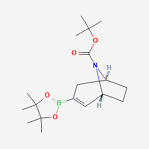 molecular formula C18H30BNO4 B13799946 ((1R,5S)-8-(tert-Butoxycarbonyl)-8-azabicyclo[3.2.1]oct-3-en-3-yl)boronic acid pinacol ester 