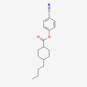 molecular formula C18H23NO2 B13799999 Cyclohexanecarboxylic acid, 4-butyl-, 4-cyanophenyl ester, trans- CAS No. 62439-34-3