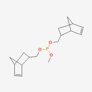 molecular formula C17H25O3P B13800045 Phosphorous acid, bis(bicyclo[2.2.1]hept-5-en-2-ylmethyl) methyl ester CAS No. 70766-48-2