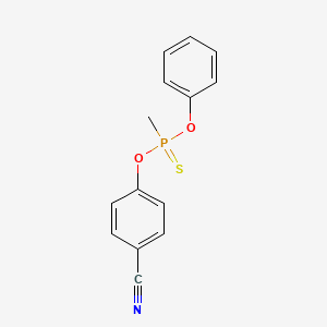 molecular formula C14H12NO2PS B13800051 O-(4-Cyanophenyl) O-phenyl methylphosphonothioate CAS No. 5954-90-5