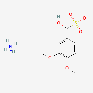 molecular formula C9H15NO6S B13800090 Benzenemethanesulfonic acid, alpha-hydroxy-3,4-dimethoxy-, monoammonium salt CAS No. 68797-52-4