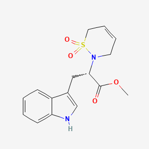 molecular formula C16H18N2O4S B13800133 methyl (2S)-2-(1,1-dioxo-3,6-dihydrothiazin-2-yl)-3-(1H-indol-3-yl)propanoate 