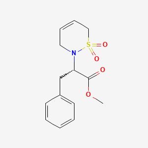 molecular formula C14H17NO4S B13800214 methyl (2S)-2-(1,1-dioxo-3,6-dihydrothiazin-2-yl)-3-phenylpropanoate 