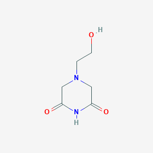 molecular formula C6H10N2O3 B13800236 4-(2-Hydroxyethyl)piperazine-2,6-dione CAS No. 89601-03-6