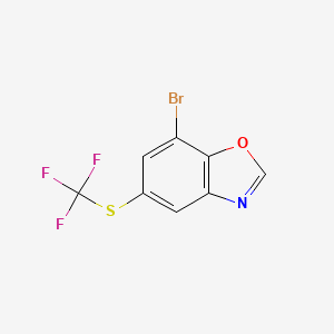 molecular formula C8H3BrF3NOS B1380026 7-Bromo-5-((trifluoromethyl)thio)benzo[d]oxazole CAS No. 1432075-83-6