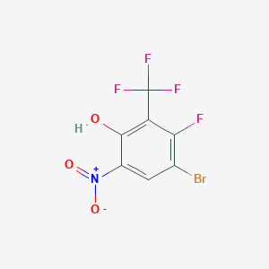 molecular formula C7H2BrF4NO3 B1380029 3-Bromo-2-fluoro-6-hydroxy-5-nitrobenzotrifluoride CAS No. 1445995-81-2