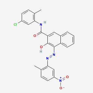 molecular formula C25H19ClN4O4 B13800309 N-(5-chloro-2-methylphenyl)-3-hydroxy-4-[(2-methyl-5-nitrophenyl)diazenyl]naphthalene-2-carboxamide 
