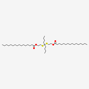 molecular formula C44H88O4S2Sn B13800315 Dibutyltinbis[(2-hexadecanoyloxy)ethylmercaptide] CAS No. 68298-42-0