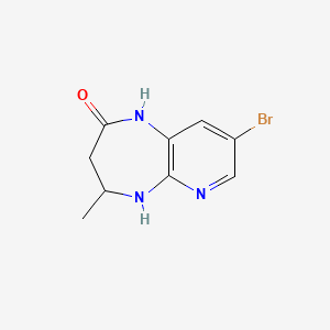 molecular formula C9H10BrN3O B1380032 8-bromo-4-methyl-1H,2H,3H,4H,5H-pyrido[2,3-b][1,4]diazepin-2-one CAS No. 1539592-75-0