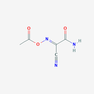 molecular formula C5H5N3O3 B13800340 Acetamide,2-[(acetyloxy)imino]-2-cyano- 