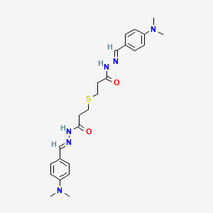 molecular formula C24H32N6O2S B13800382 N-[(4-Dimethylaminophenyl)methylideneamino]-3-[2-[[(4-dimethylaminophe nyl)methylideneamino]carbamoyl]ethylsulfanyl]propanamide 