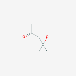 molecular formula C6H8O2 B13800412 Ethanone, 1-(1-oxaspiro[2.2]pent-2-yl)- CAS No. 80706-59-8